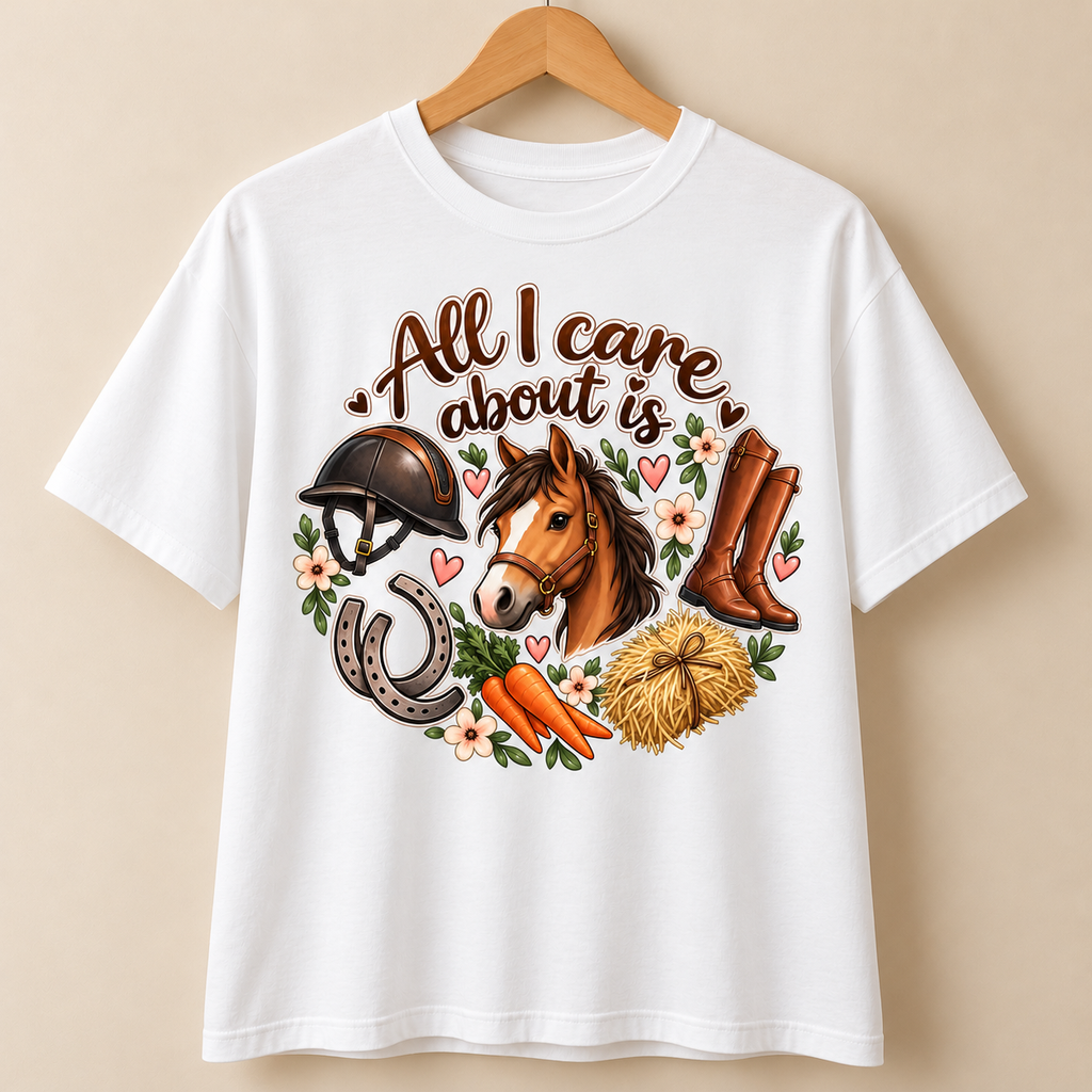 All I Care About Is Horses – Loose Fit T-Shirt