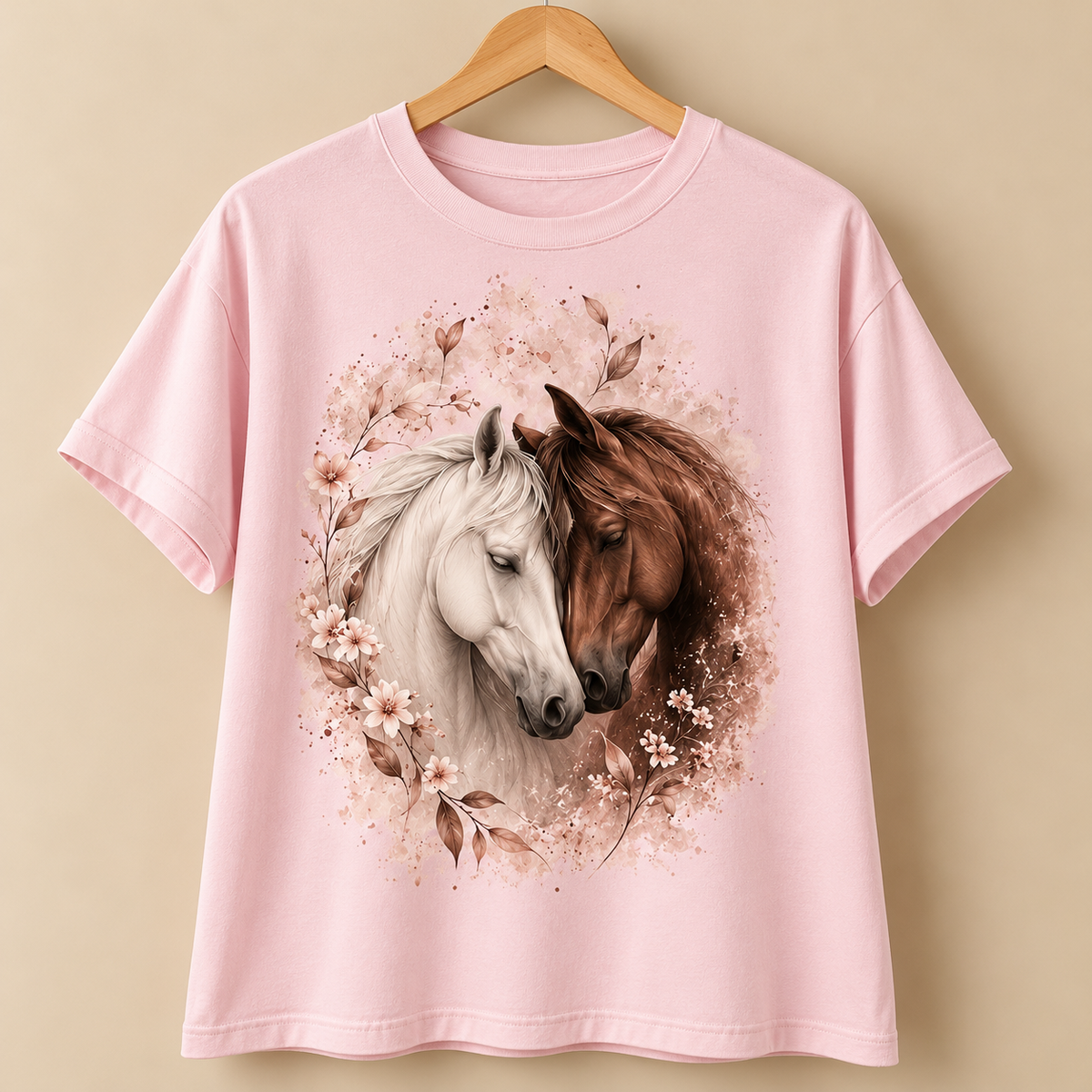 Two Horses Floral – Loose Fit T-Shirt