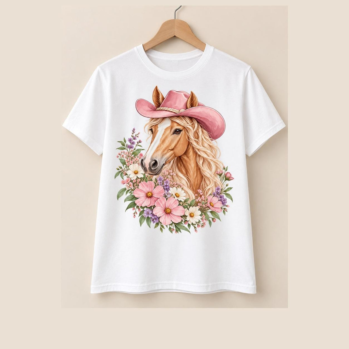 Cowgirl Floral Horse T-shirt